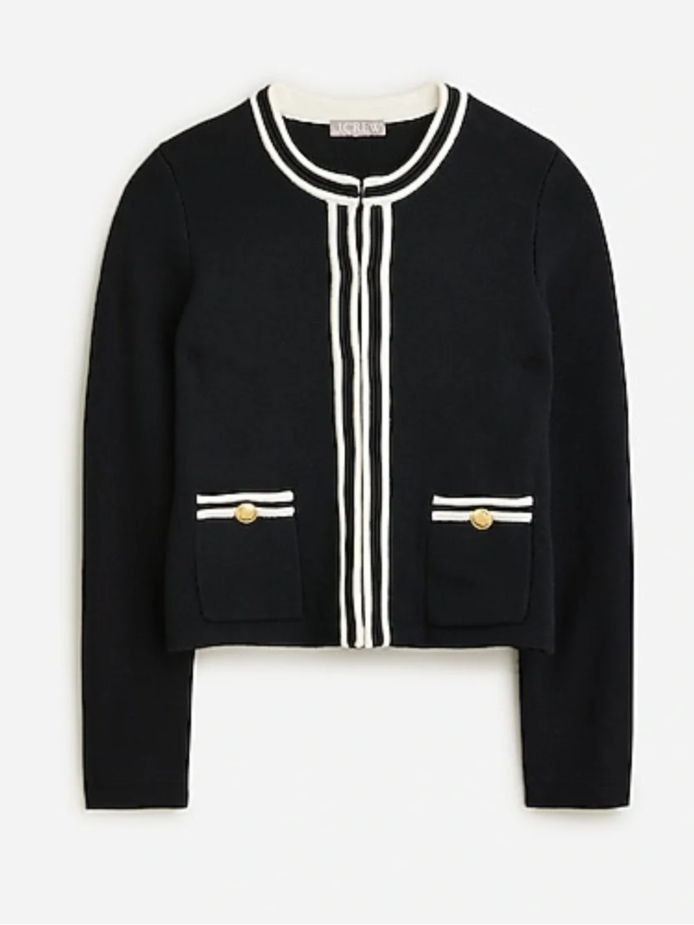 J Crew Emilie Sweater Lady Jacket Black L
